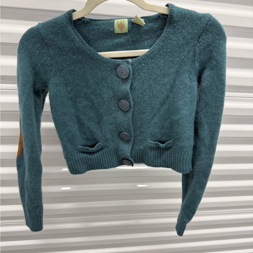 Anthropologie wool angora crop cardigan sweater small